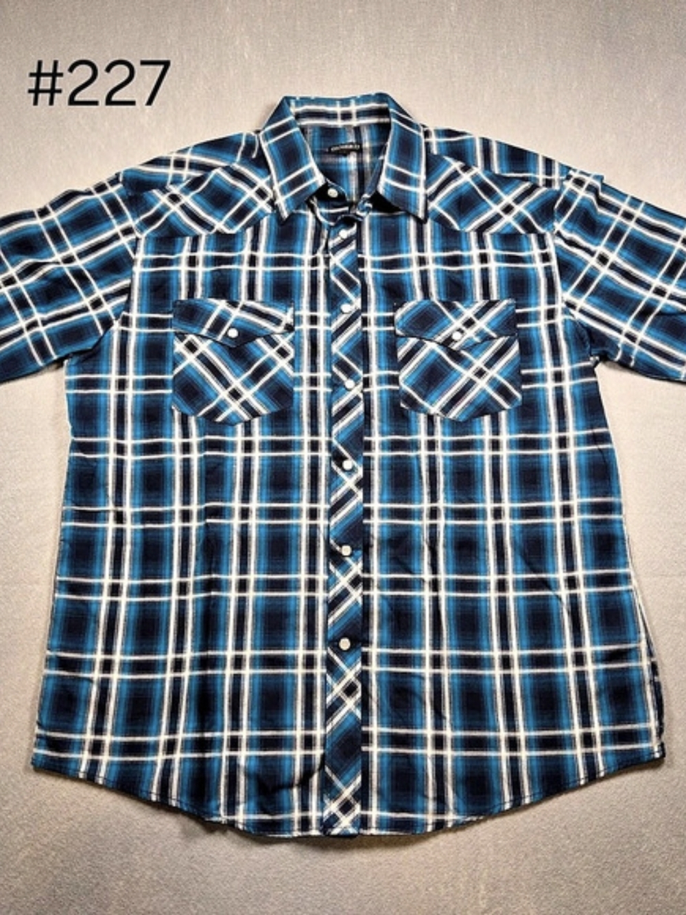 Gioberti Men's Short Sleeve Plaid Western Shirt Short Sleeve Pearl Snap